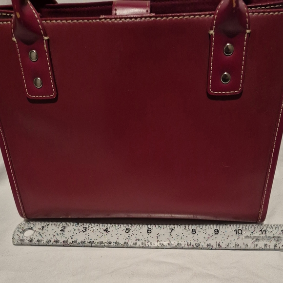 Vintage Wilsons Leather Satchel Handbag Purse Red - Picture 7 of 9
